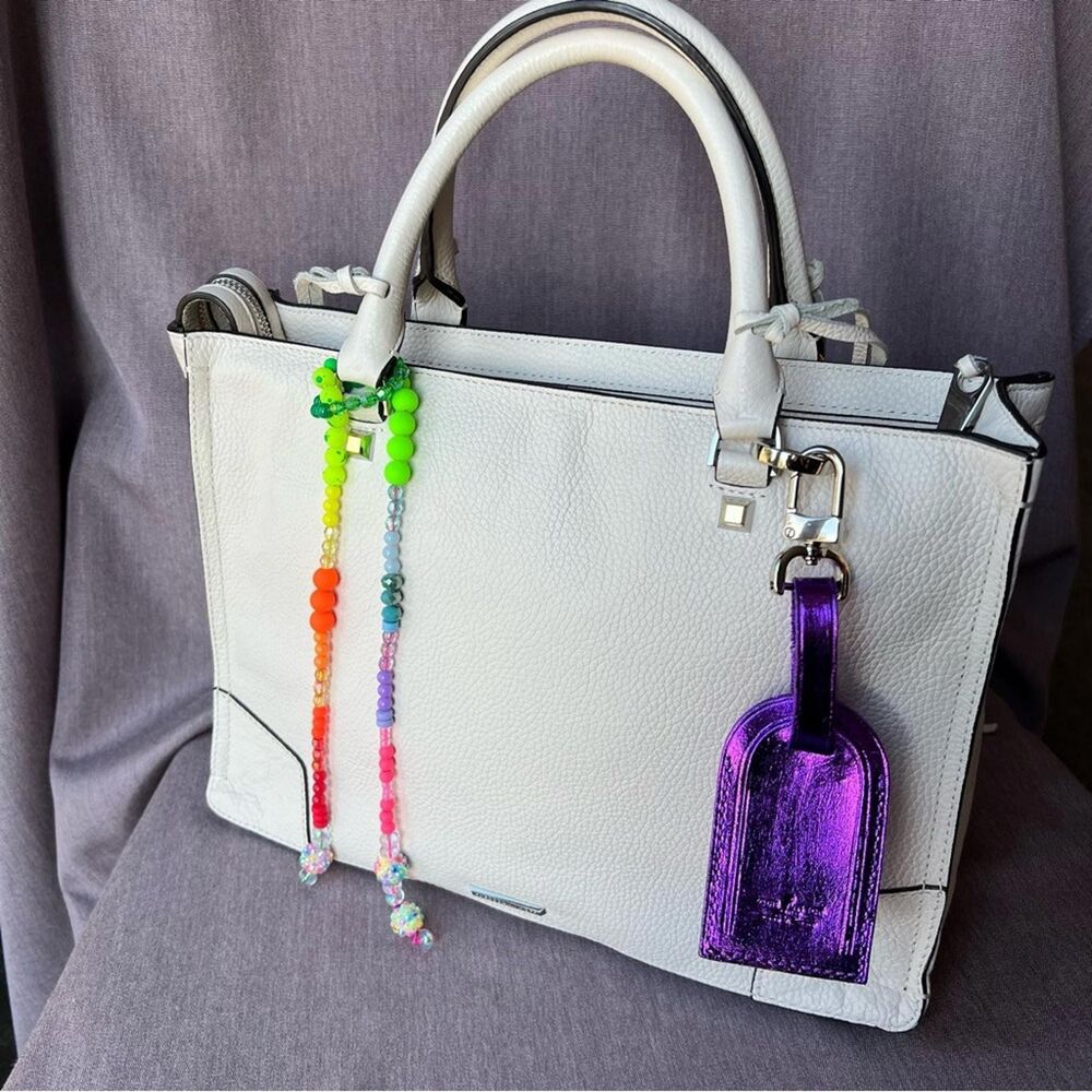 🆕 Louis Vuitton Bag Charm Metallic Purple Rainbow Lasso Luggage Name Tag NEW